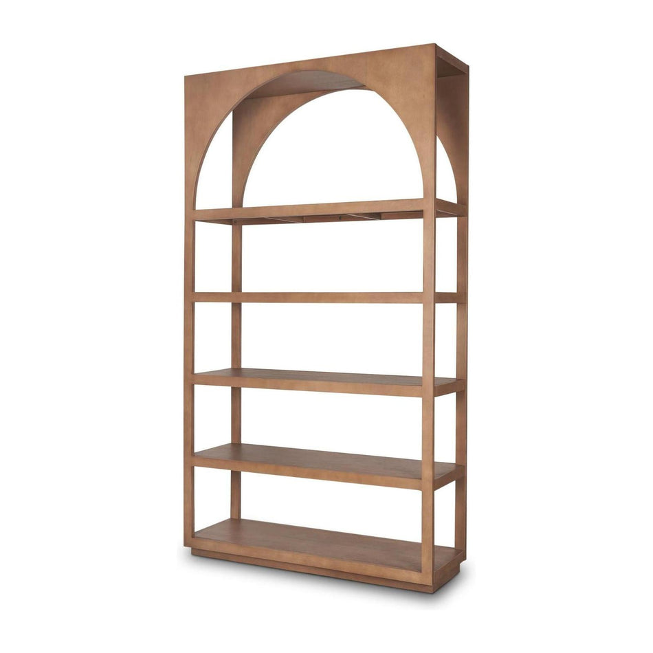 Mercana Bela Arched Shelving Unit Medium Brown Wood