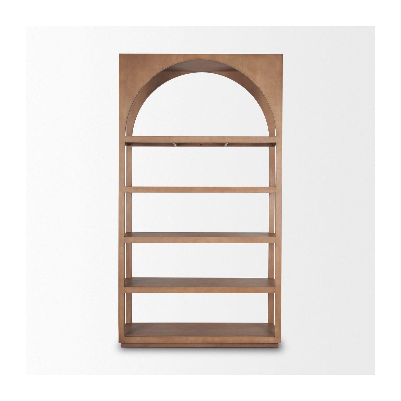 Mercana Bela Arched Shelving Unit Medium Brown Wood
