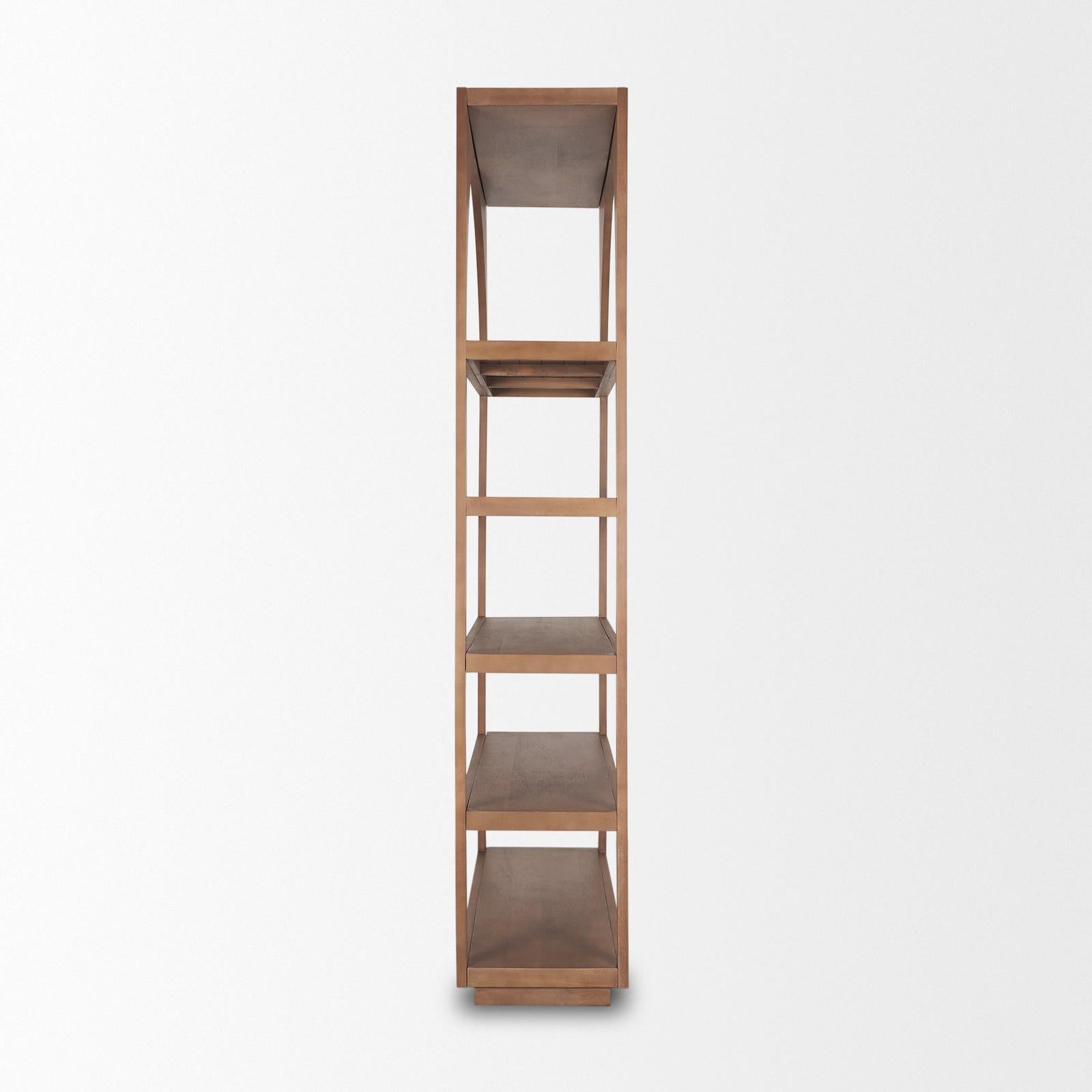 Mercana Bela Arched Shelving Unit Medium Brown Wood
