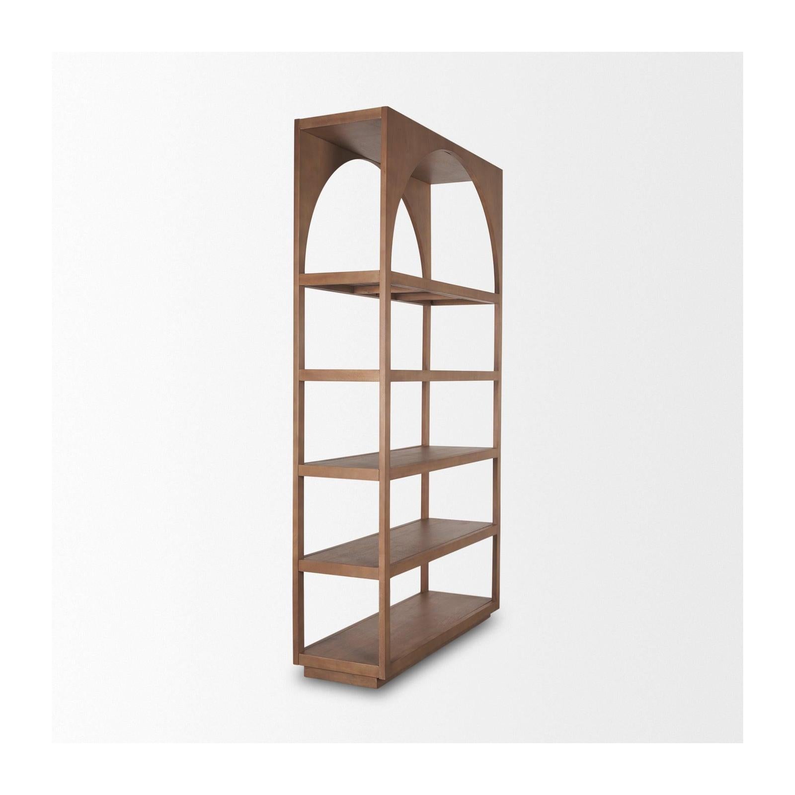 Mercana Bela Arched Shelving Unit Medium Brown Wood
