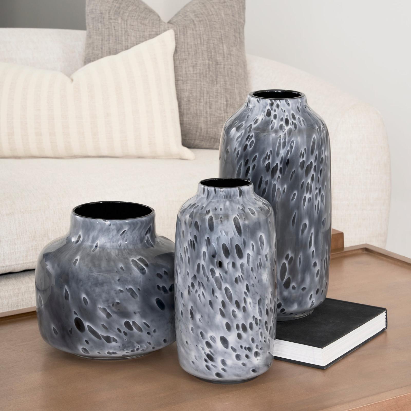 Mercana Masai Black Mottled Glass Vase