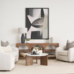 Mercana Rumer Dark Brown Wood w/ White Marble Coffee Table