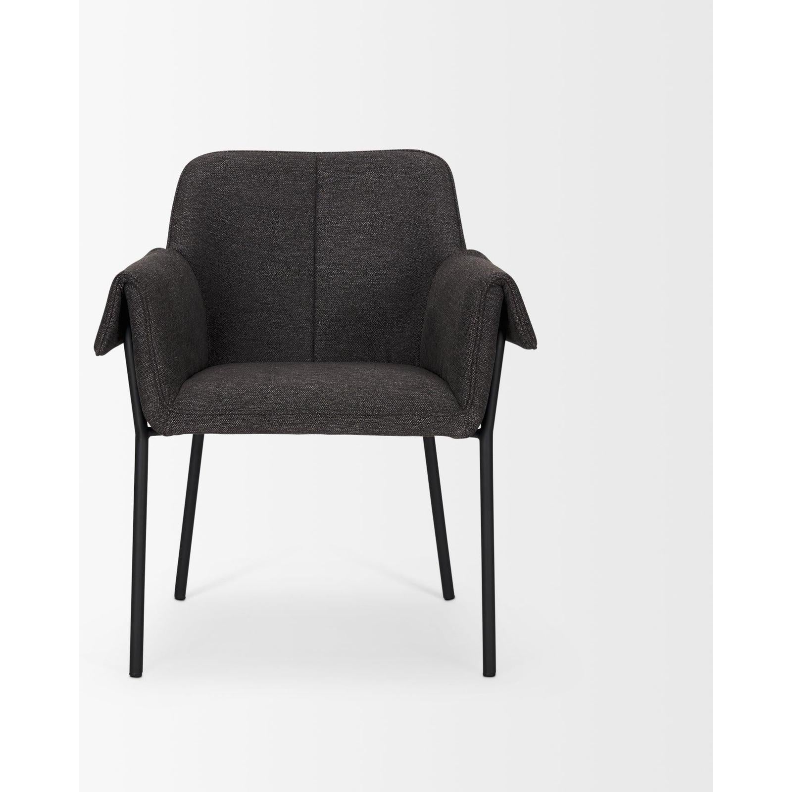 Mercana Brently Dining Chair Matte Black Metal Legs