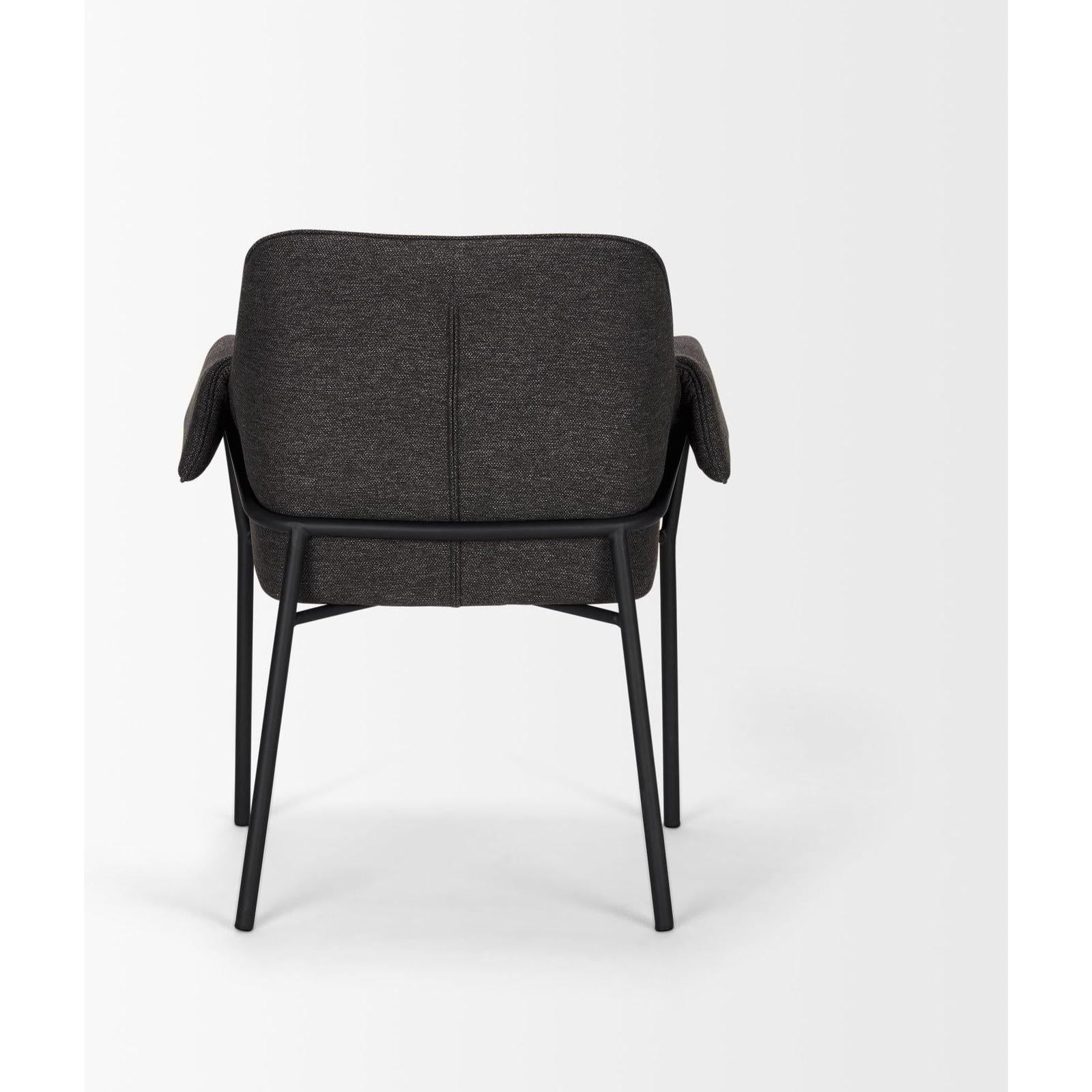 Mercana Brently Dining Chair Matte Black Metal Legs