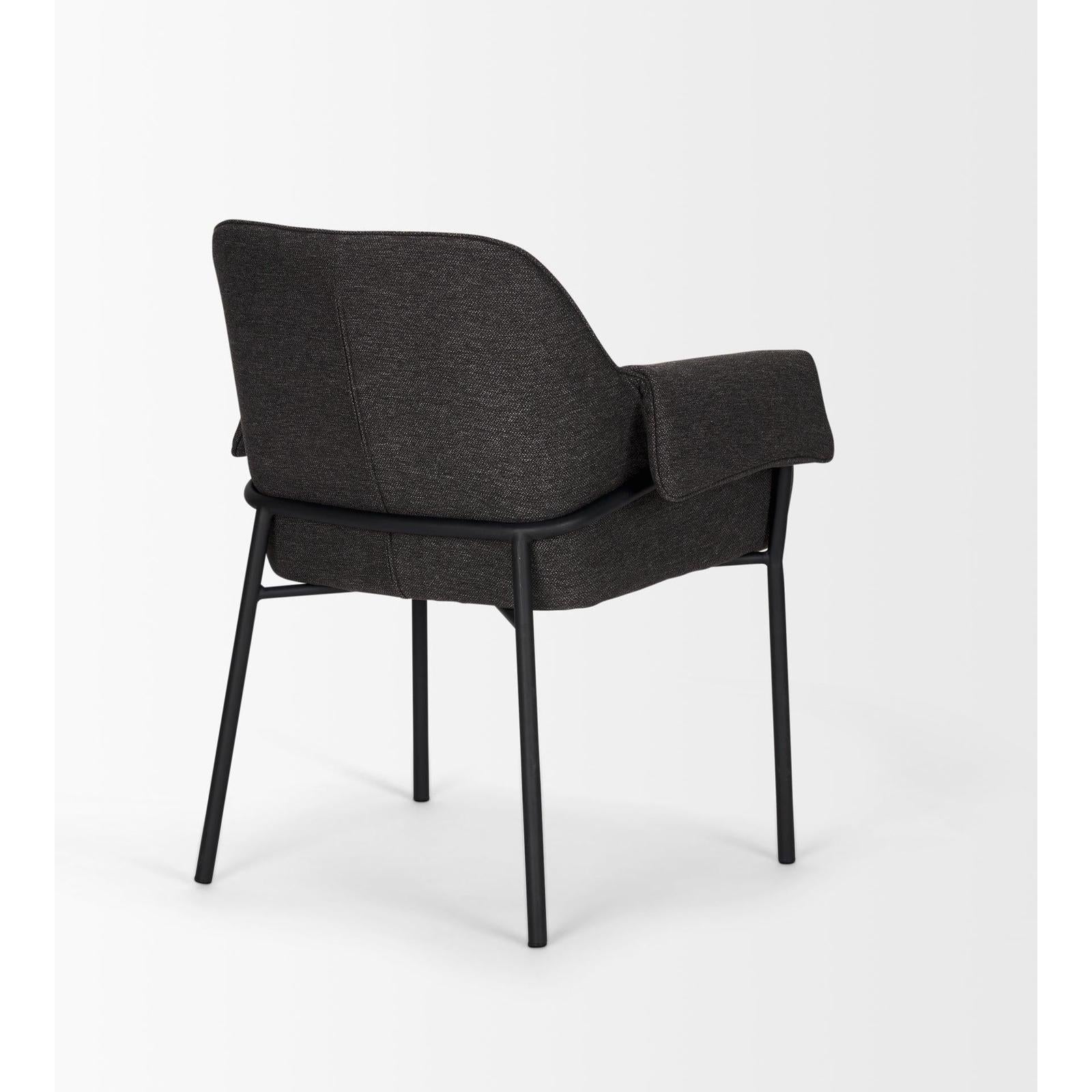 Mercana Brently Dining Chair Matte Black Metal Legs