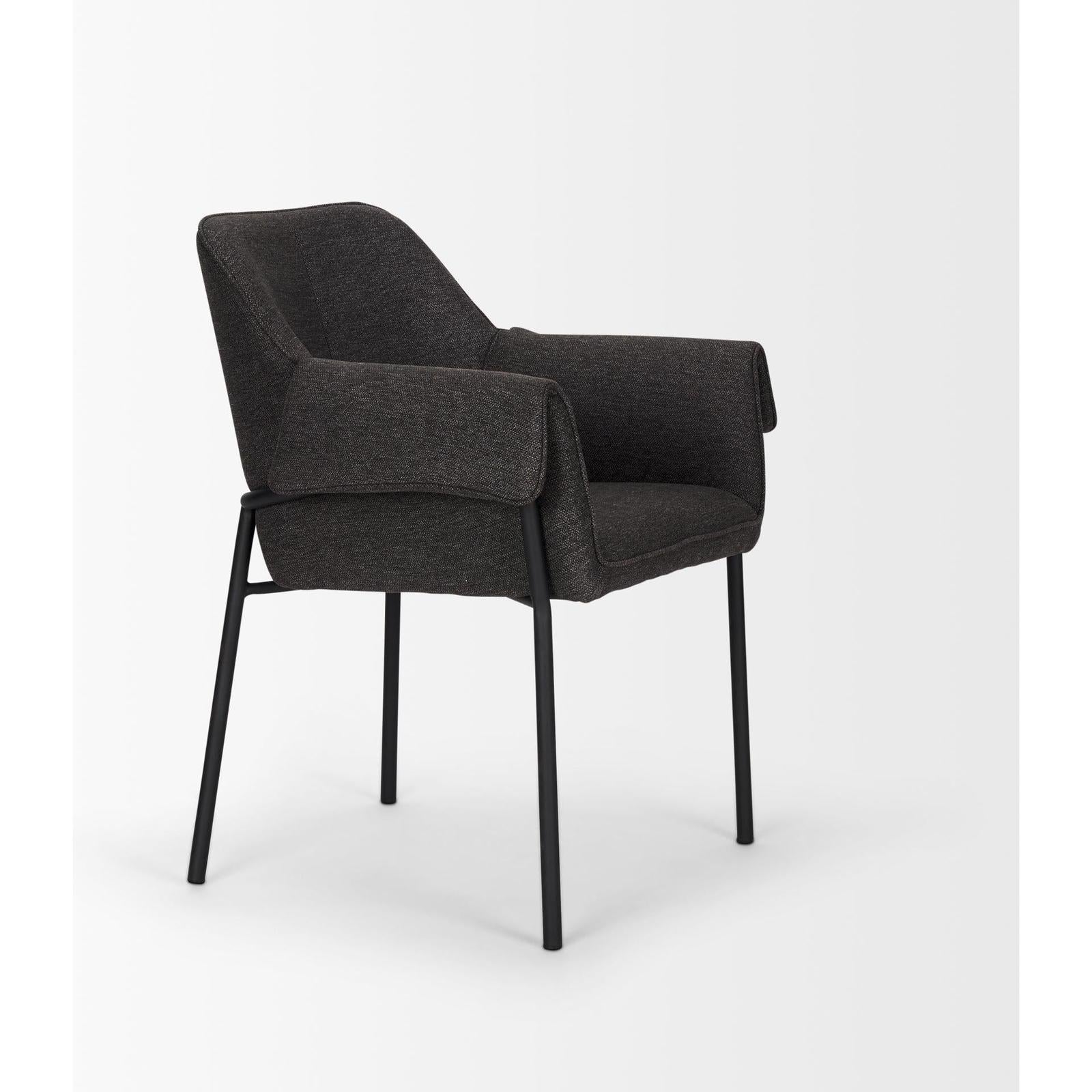 Mercana Brently Dining Chair Matte Black Metal Legs