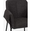 Mercana Brently Dining Chair Matte Black Metal Legs