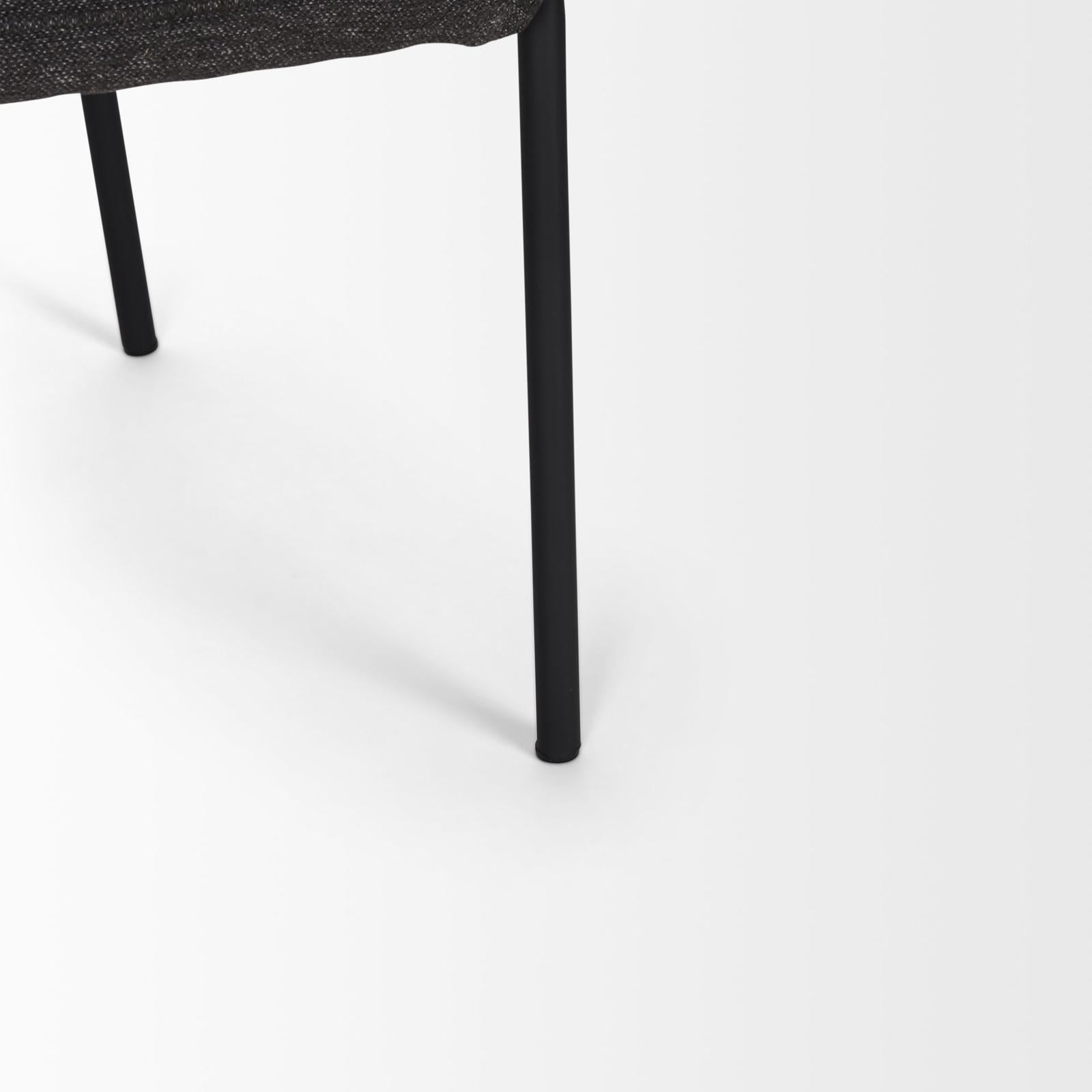 Mercana Brently Dining Chair Matte Black Metal Legs