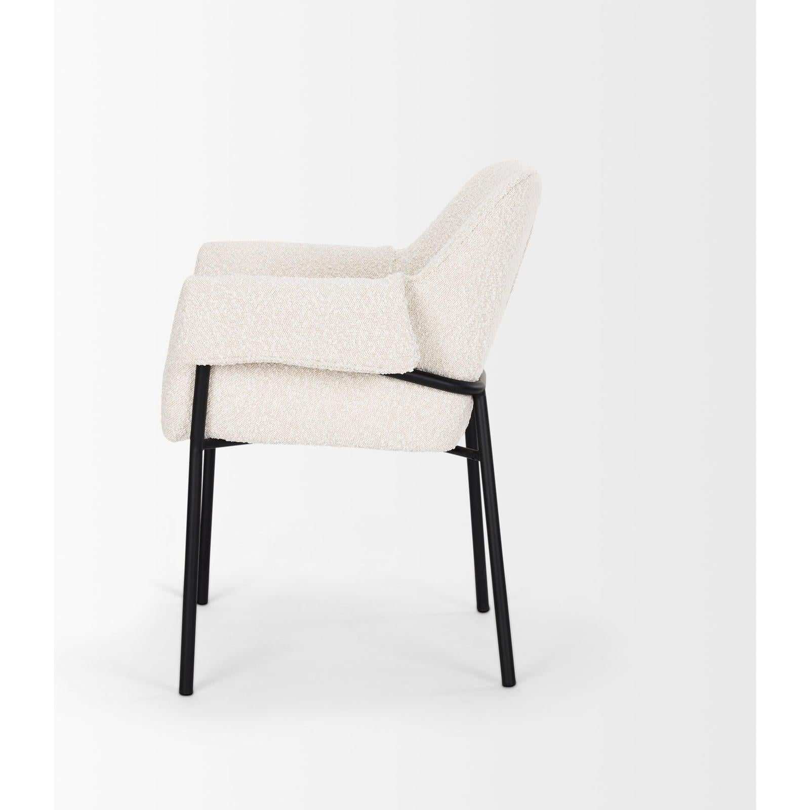 Mercana Brently Dining Chair Matte Black Metal Legs