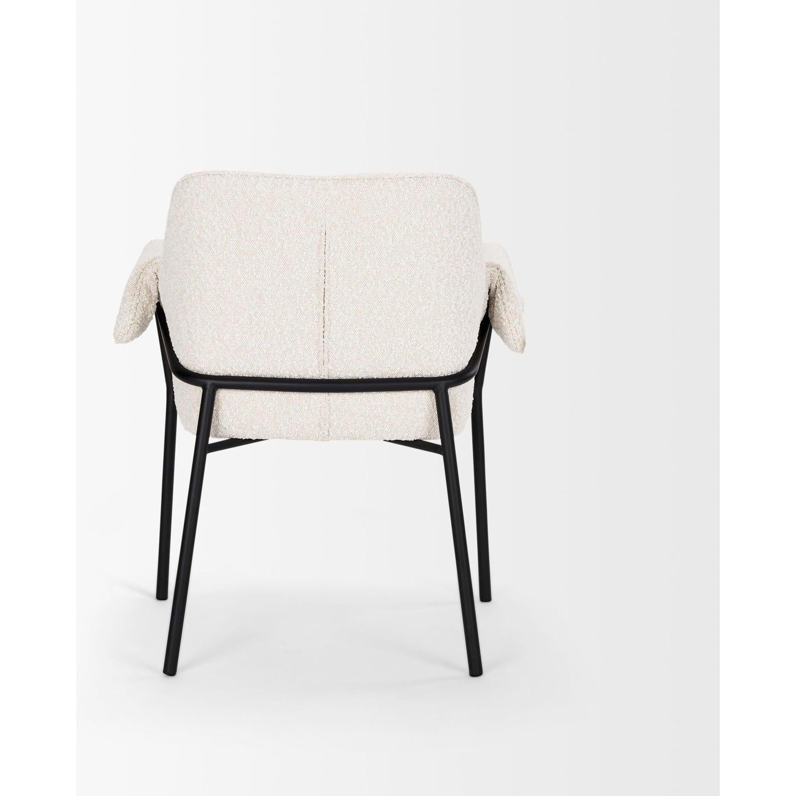 Mercana Brently Dining Chair Matte Black Metal Legs