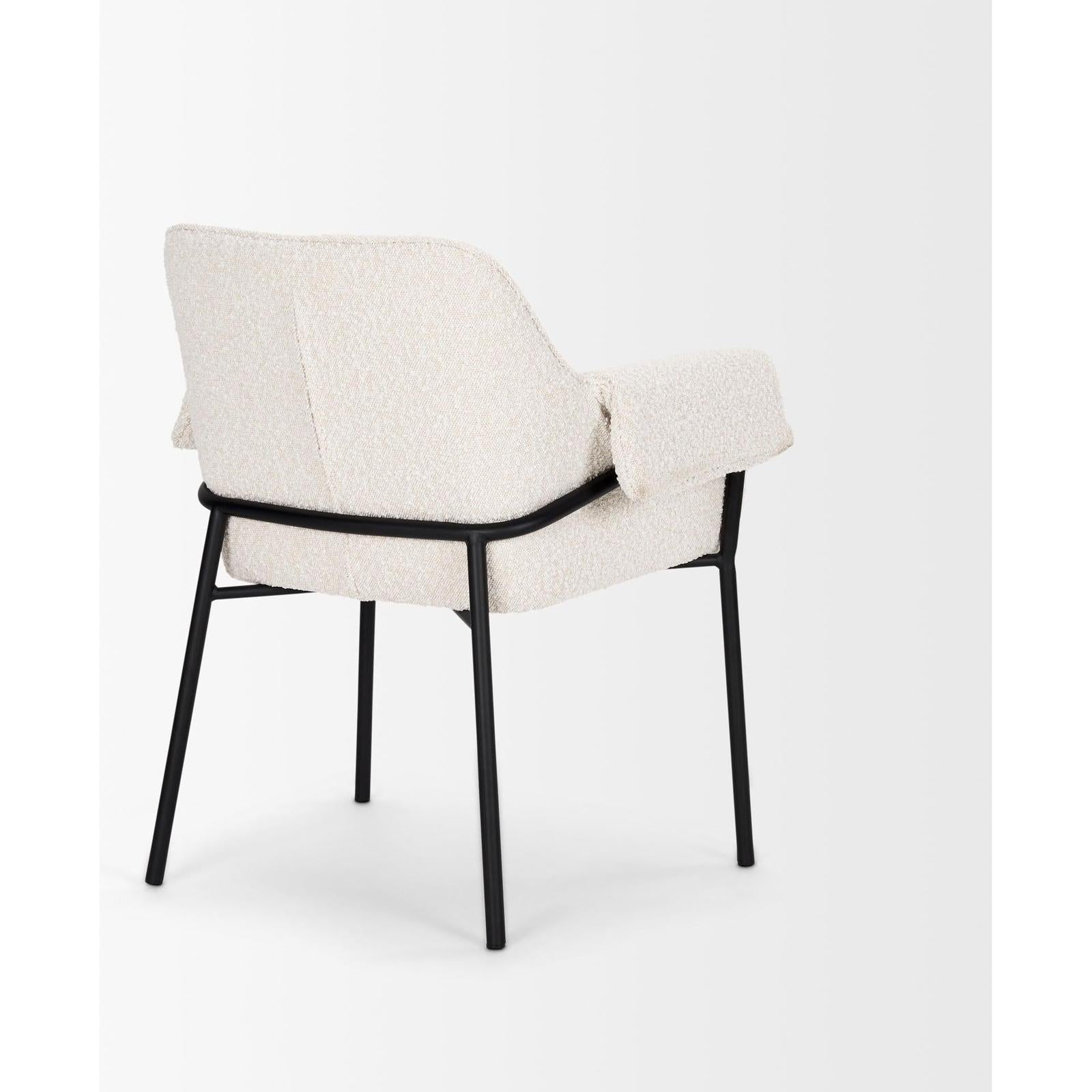 Mercana Brently Dining Chair Matte Black Metal Legs