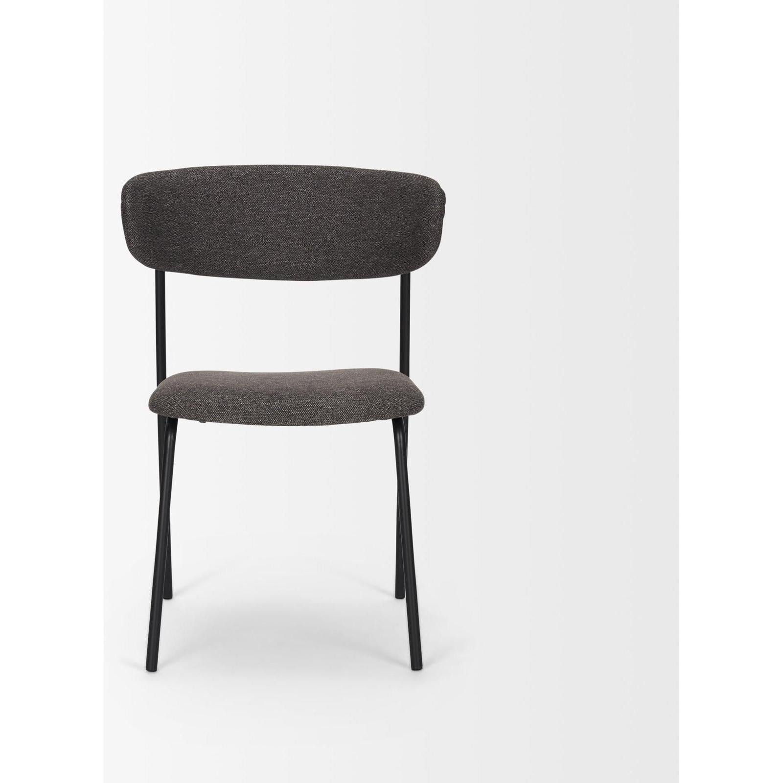 Mercana Corey Dining Chair w/ Gray Fabric & Matte Black Metal Clearance