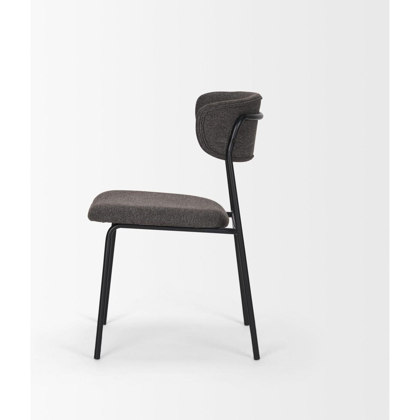 Mercana Corey Dining Chair w/ Gray Fabric & Matte Black Metal Clearance