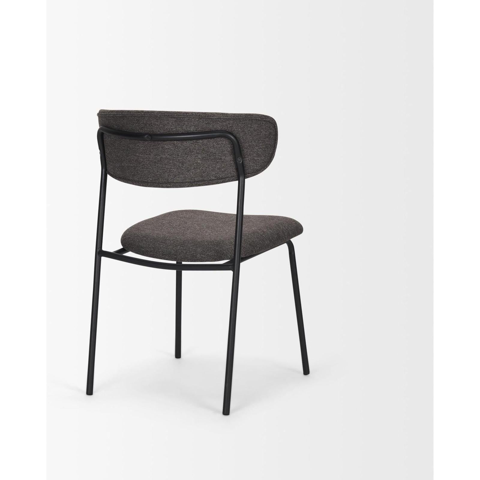 Mercana Corey Dining Chair w/ Gray Fabric & Matte Black Metal Clearance