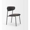 Mercana Corey Dining Chair w/ Gray Fabric & Matte Black Metal Clearance