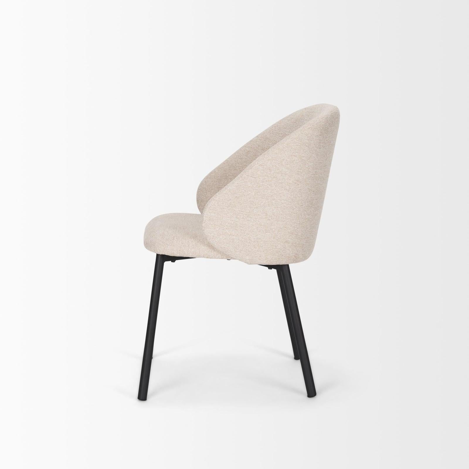 Mercana Shannon Dining Chair w/ Fabric & Matte Black Metal