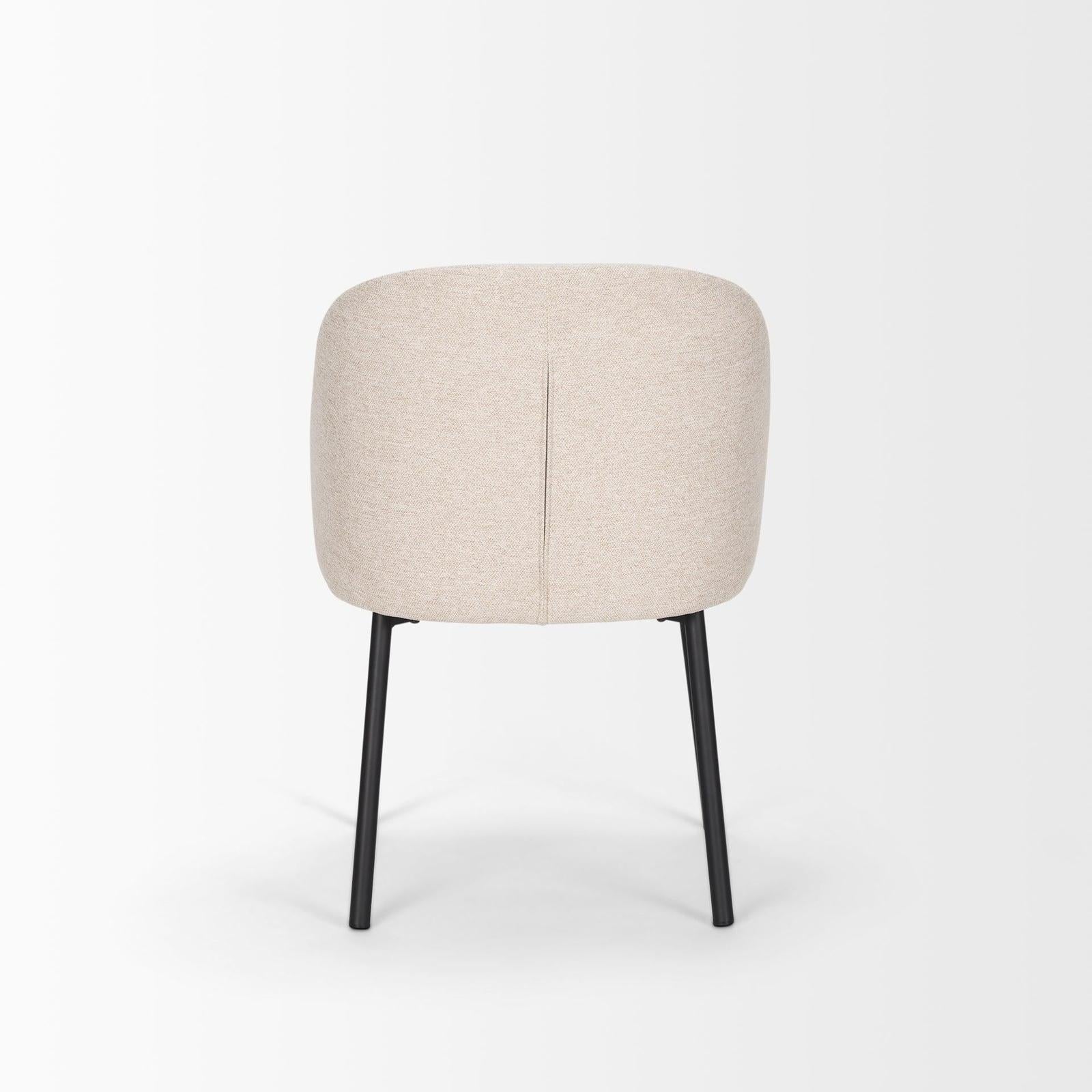 Mercana Shannon Dining Chair w/ Fabric & Matte Black Metal