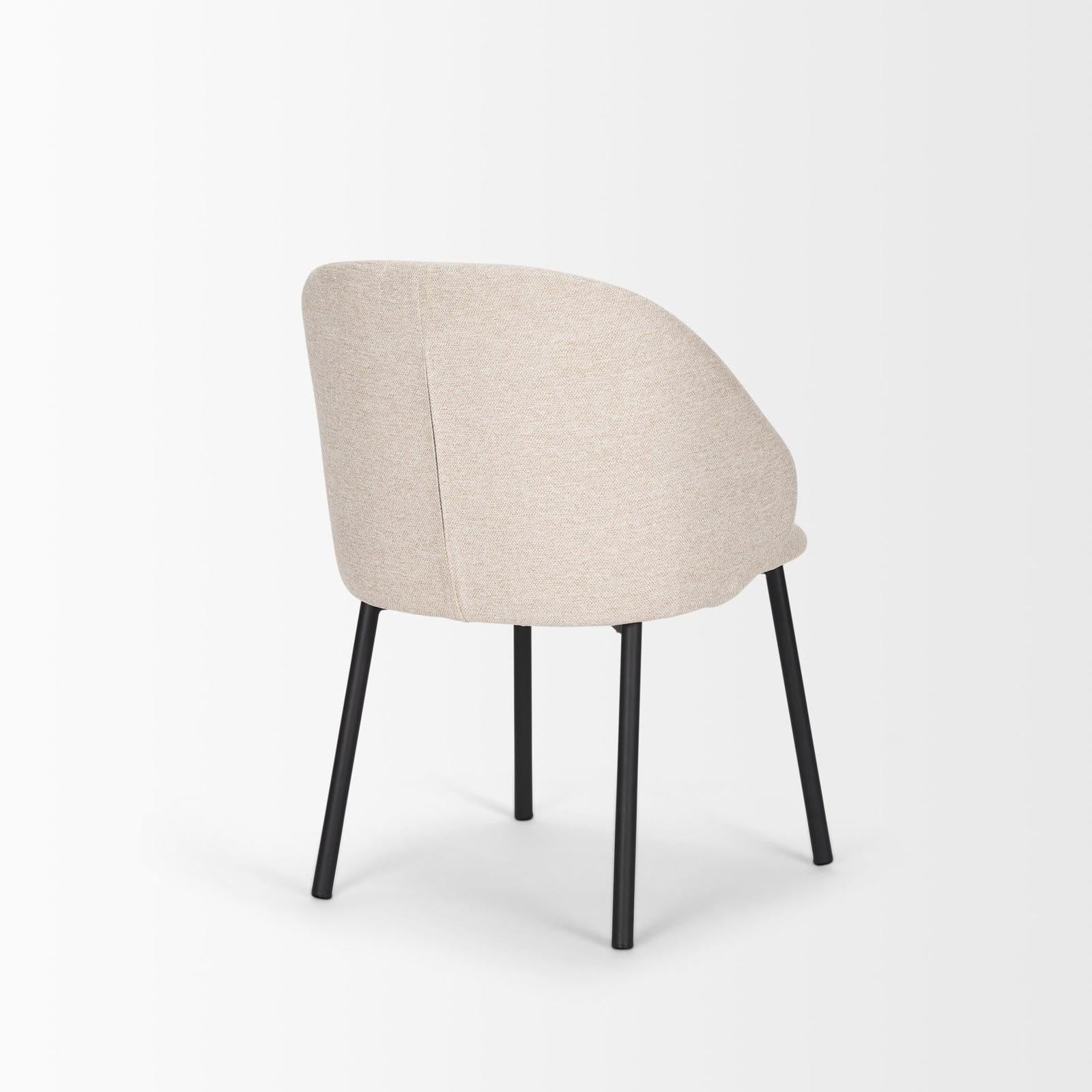Mercana Shannon Dining Chair w/ Fabric & Matte Black Metal