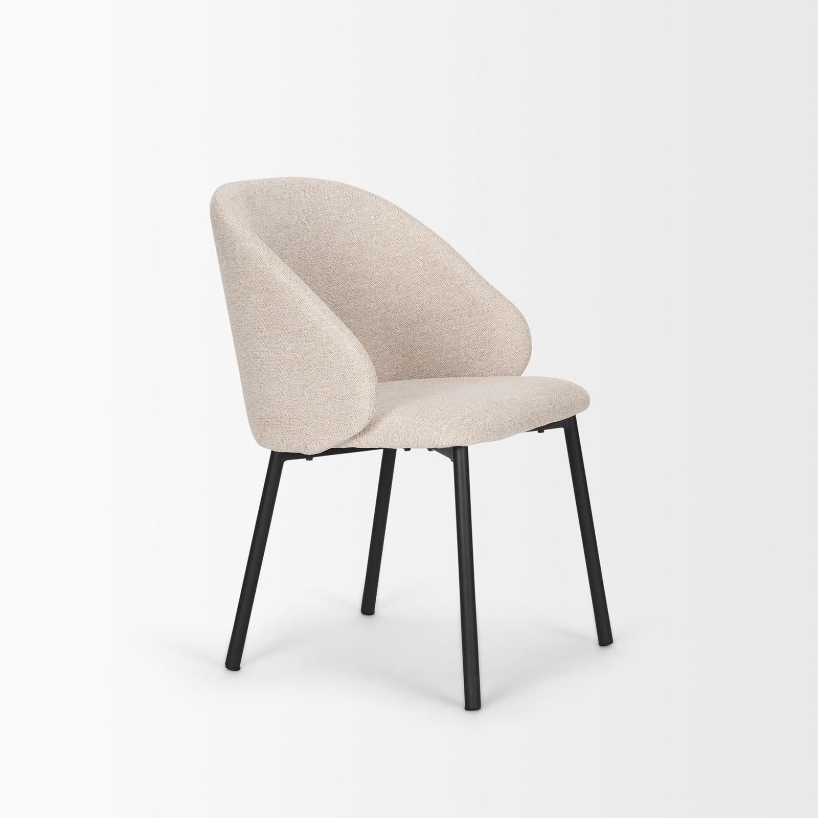Mercana Shannon Dining Chair w/ Fabric & Matte Black Metal
