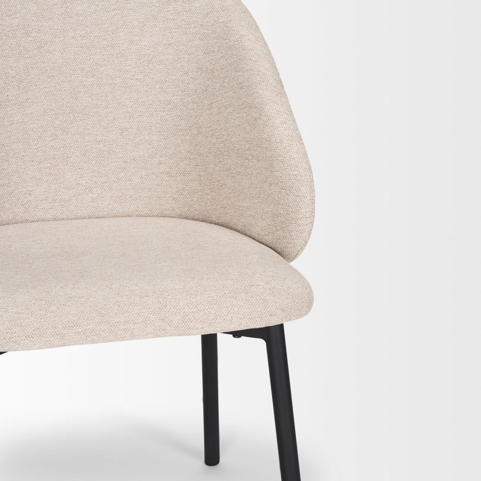 Mercana Shannon Dining Chair w/ Fabric & Matte Black Metal
