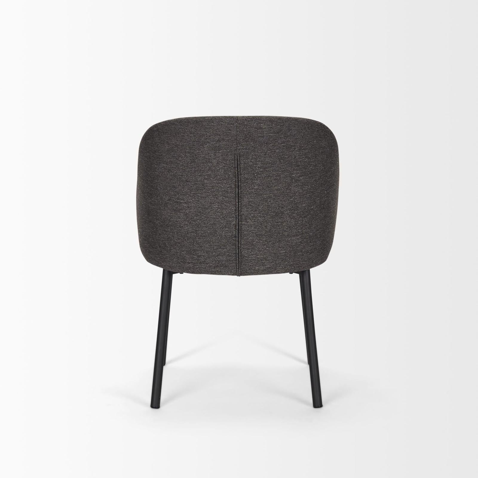 Mercana Shannon Dining Chair w/ Fabric & Matte Black Metal