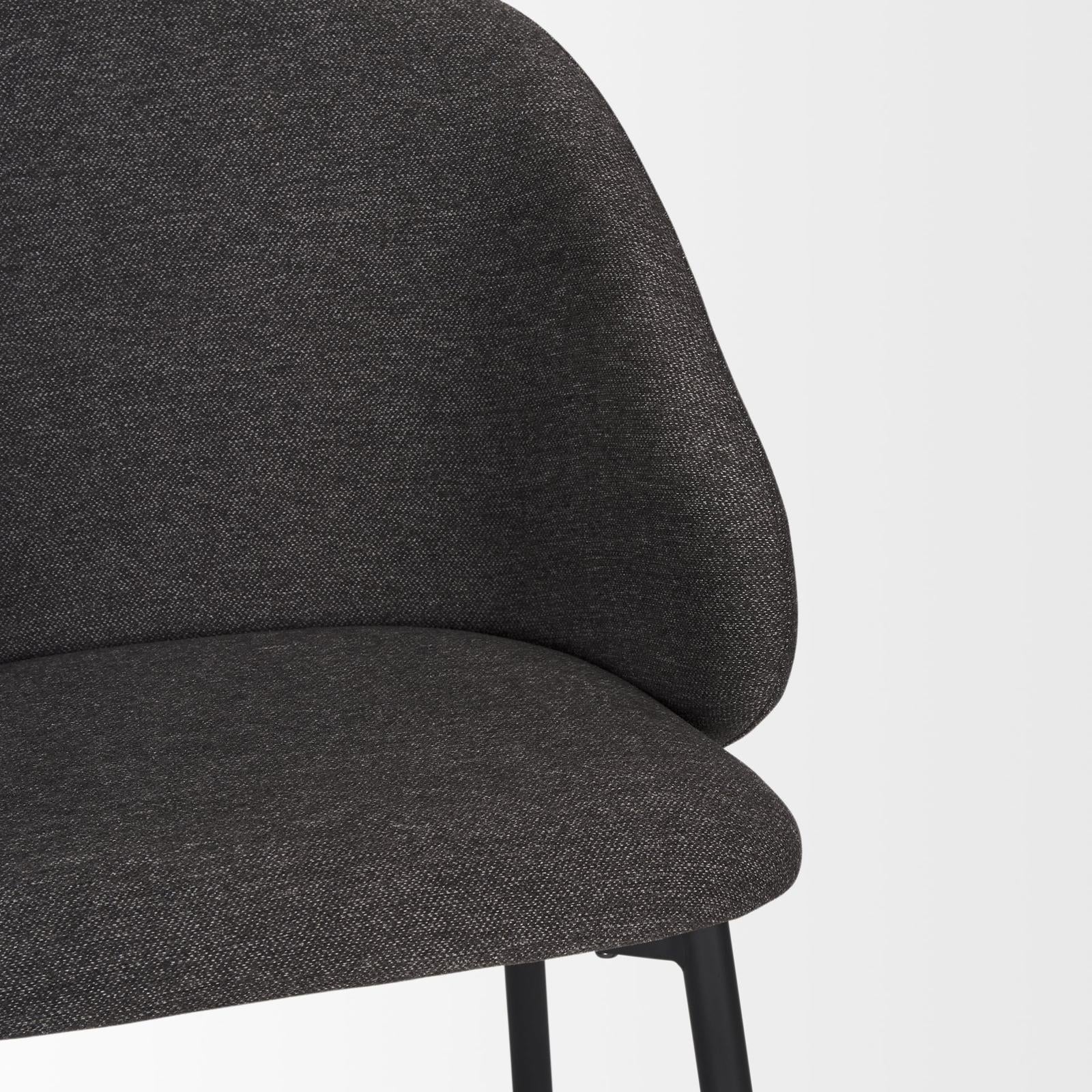 Mercana Shannon Dining Chair w/ Fabric & Matte Black Metal
