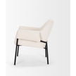 Mercana Brently Accent Chair w/ Cream Boucle Fabric & Matte Black Metal Legs