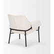 Mercana Brently Accent Chair w/ Cream Boucle Fabric & Matte Black Metal Legs