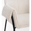 Mercana Brently Accent Chair w/ Cream Boucle Fabric & Matte Black Metal Legs