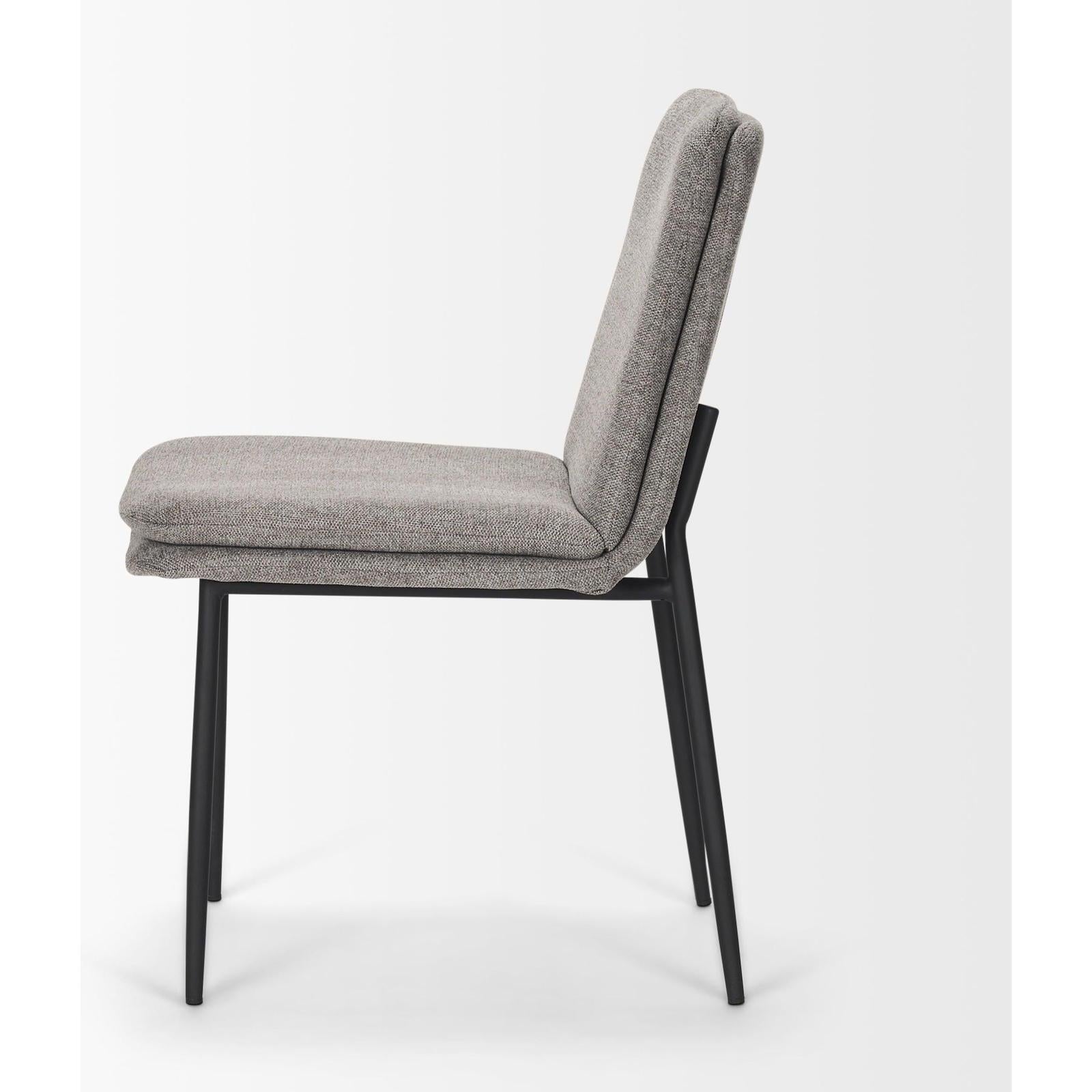 Mercana Eve Dining Chair Fabric & Matte Black Metal