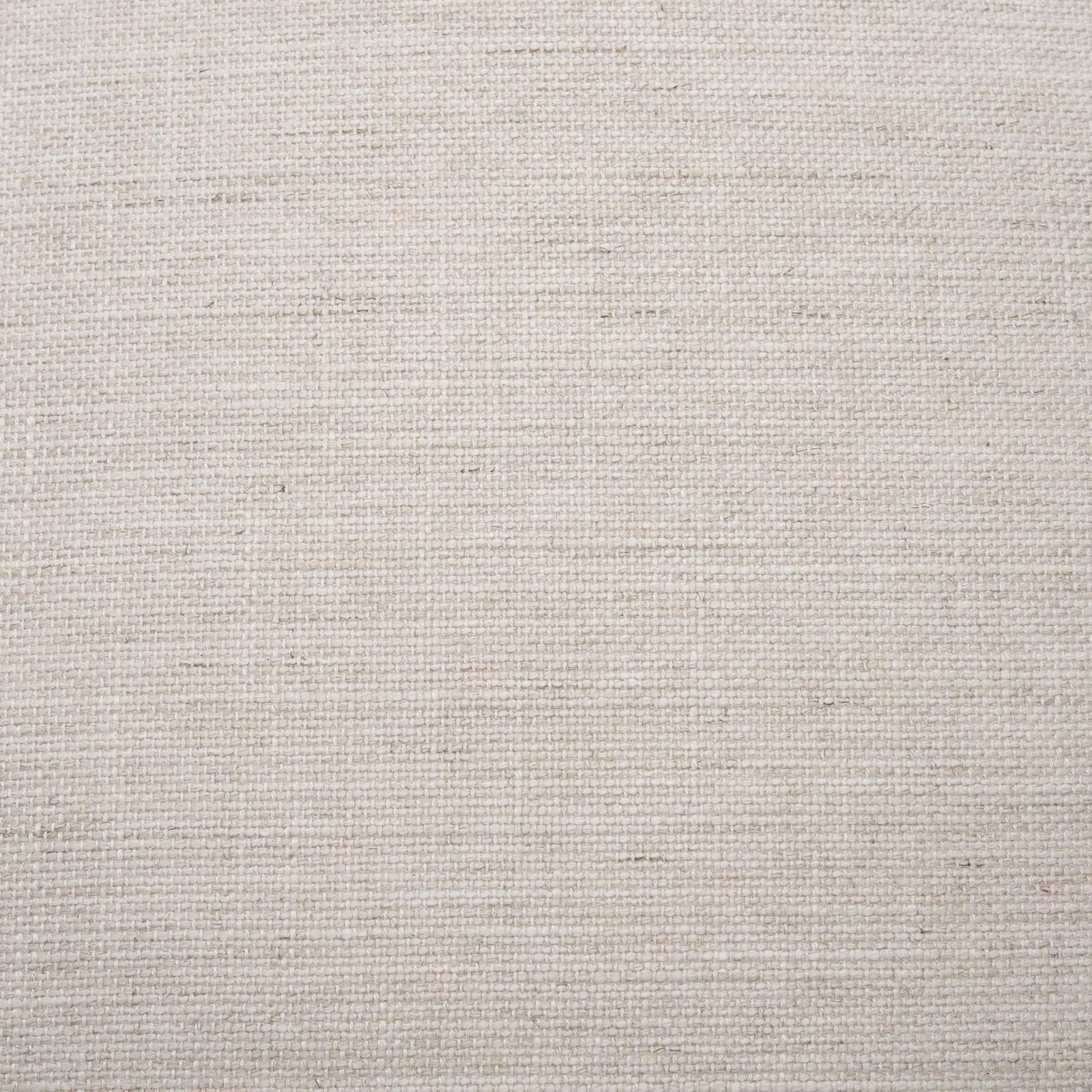 Mercana Gwynn Beige Fabric w/ Light Brown Wood Pouf