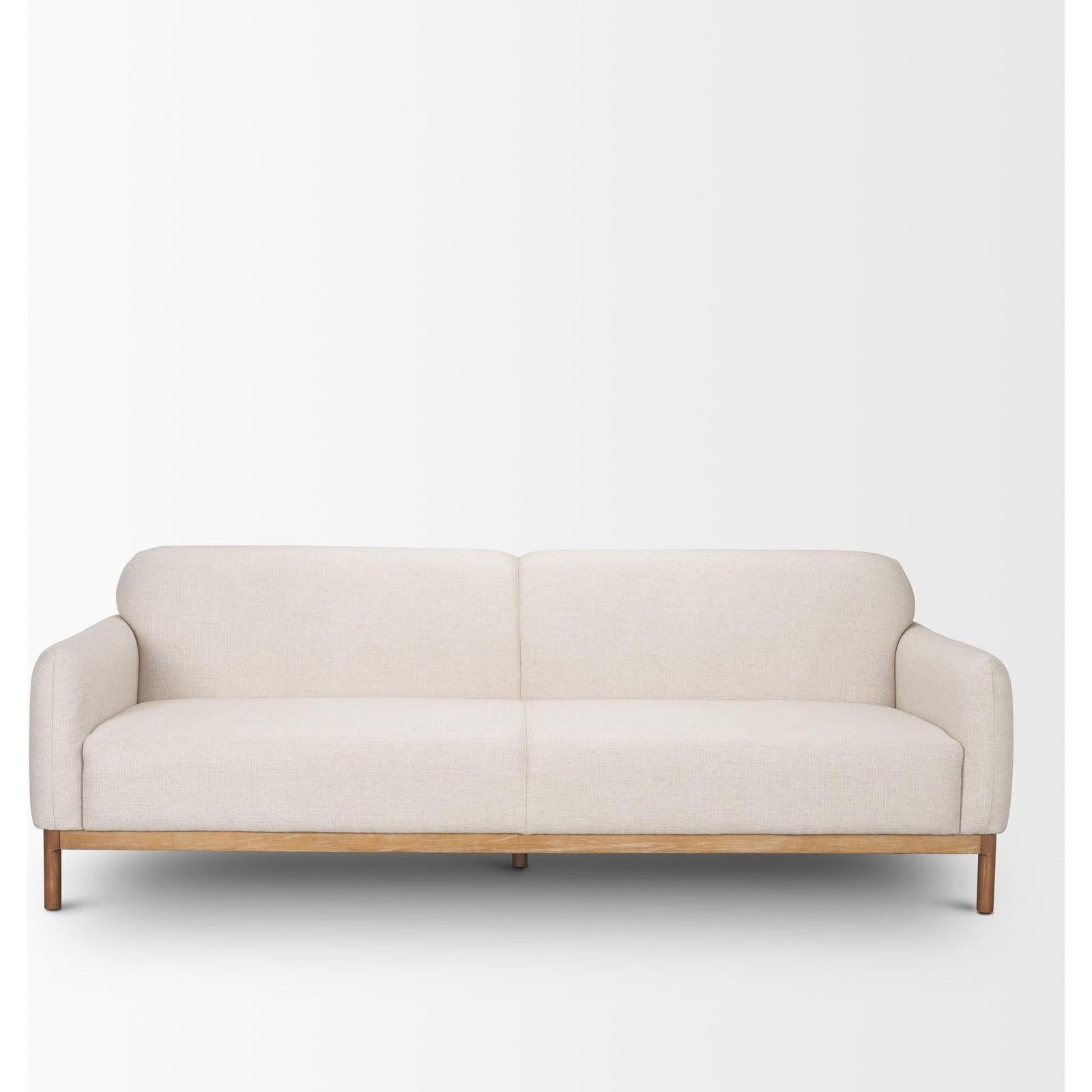 Mercana Hale Sofa W/ Medium Brown Wood Clearance
