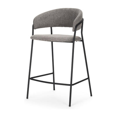 Mercana Carolyn Fabric & Matte Black Metal Counter Stool