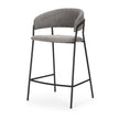 Mercana Carolyn Fabric & Matte Black Metal Counter Stool