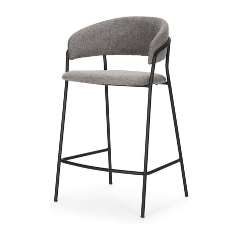 Mercana Carolyn Fabric & Matte Black Metal Counter Stool