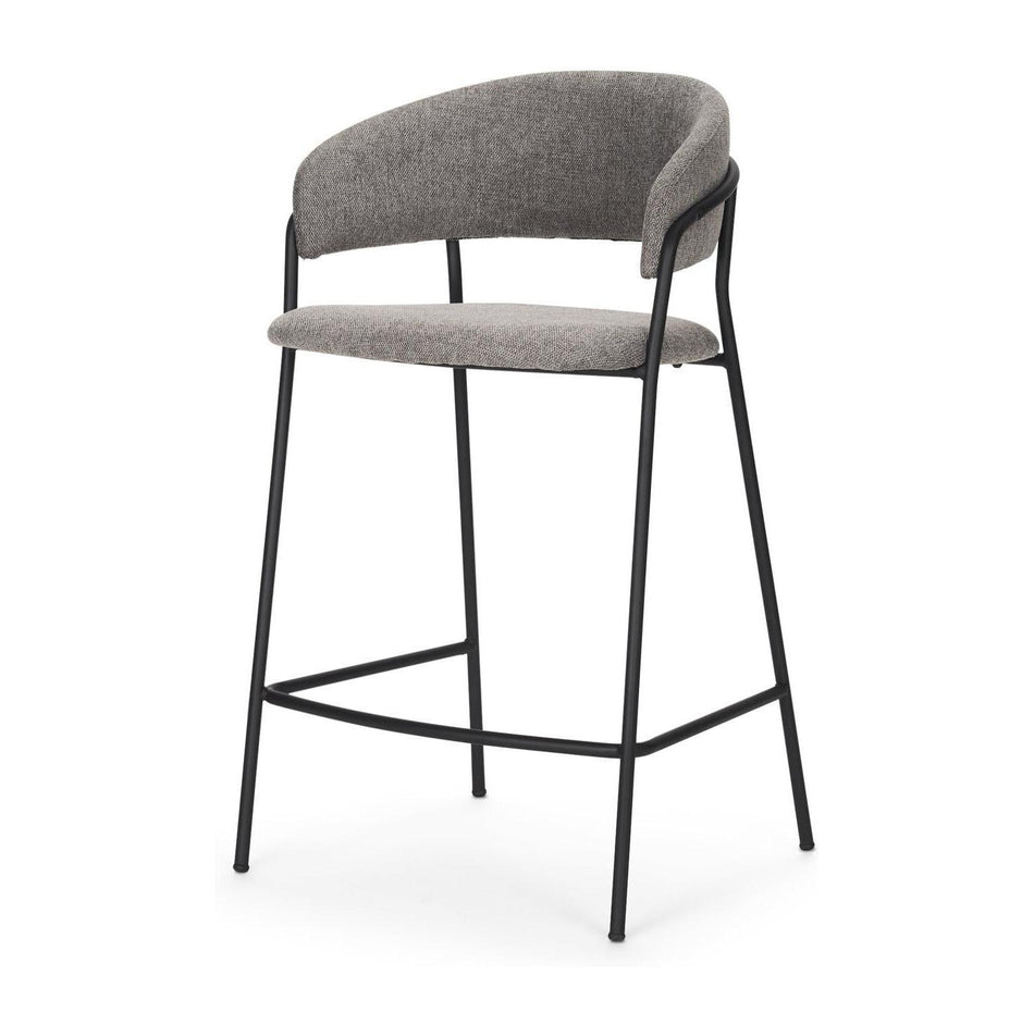 Mercana Carolyn Fabric & Matte Black Metal Counter Stool