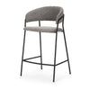 Mercana Carolyn Fabric & Matte Black Metal Counter Stool