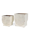 Mercana Medina Off White w/ Gold Antiquing Metal Planters - Set of 2