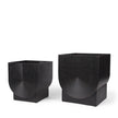 Mercana Medina Antiqued Black Metal Planters - Set of 2 Clearance