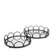 Mercana Lenore Round Metal/Mirror Tray - Set of 2
