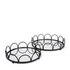 Mercana Lenore Round Metal/Mirror Tray - Set of 2