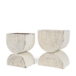 Mercana Medina Off White w/ Gold Antiquing Metal Planters - Set of 2