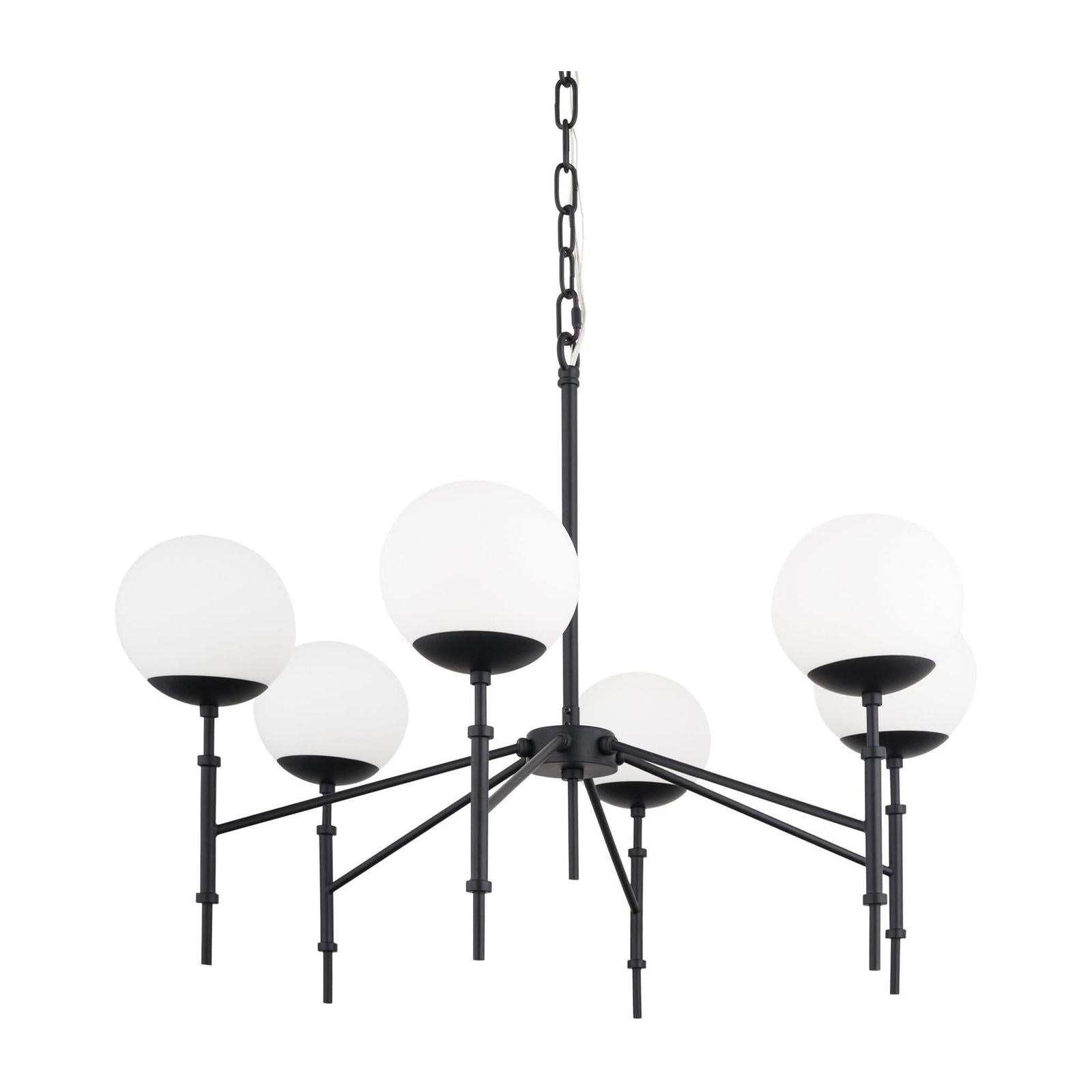 Mercana Edie Frosted Glass Globes 6-Light Chandelier