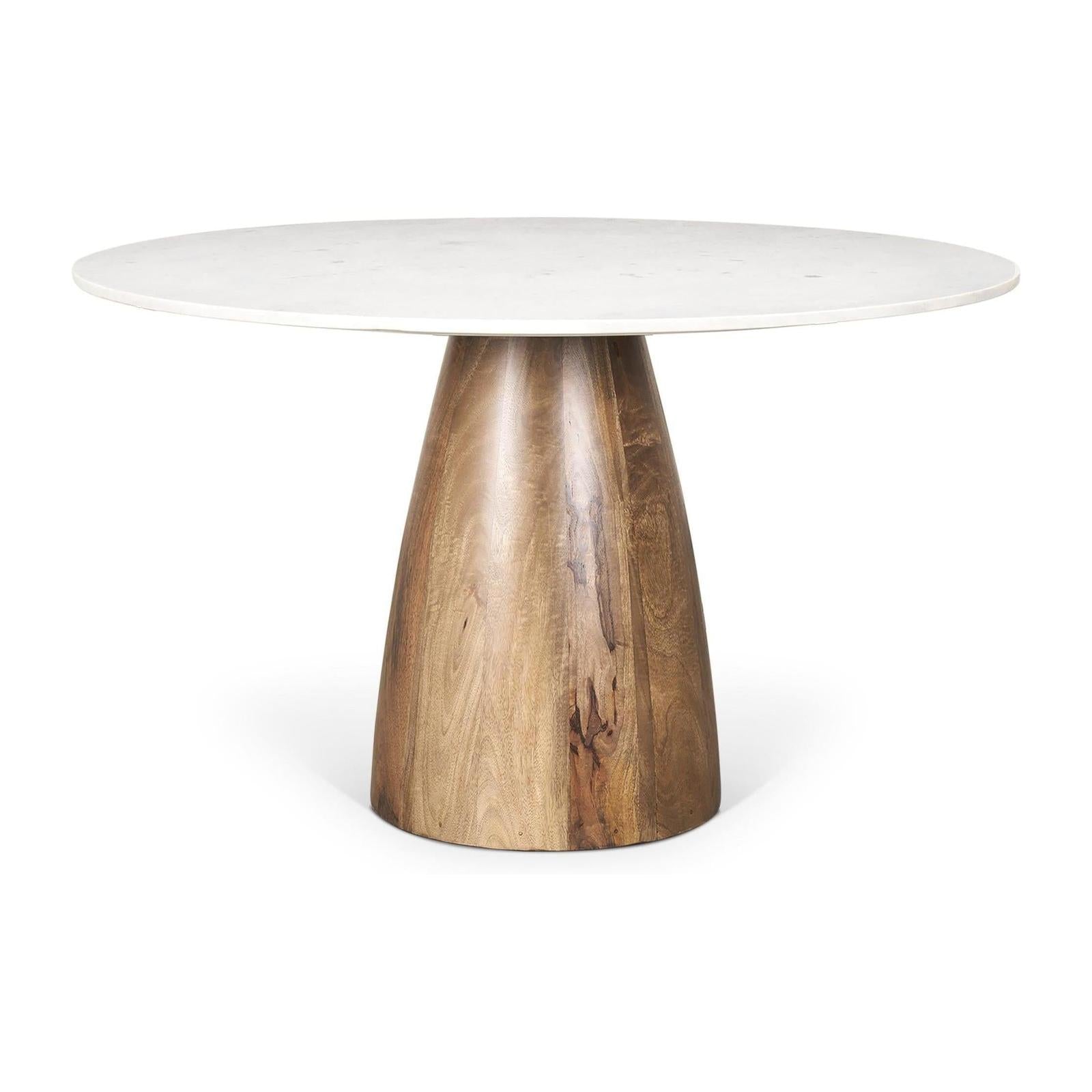 Mercana Allyson White Marble Dining Table