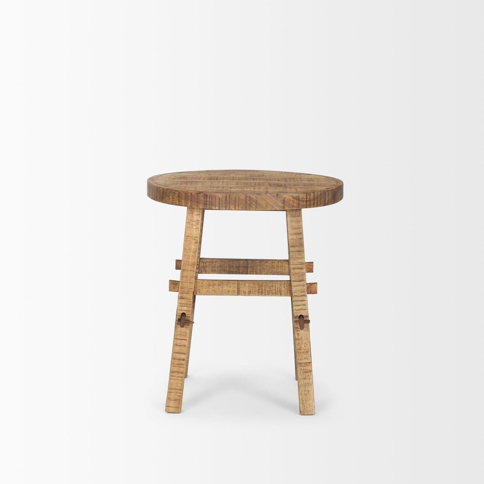 Mercana Rosie Small Brown Wood End Table