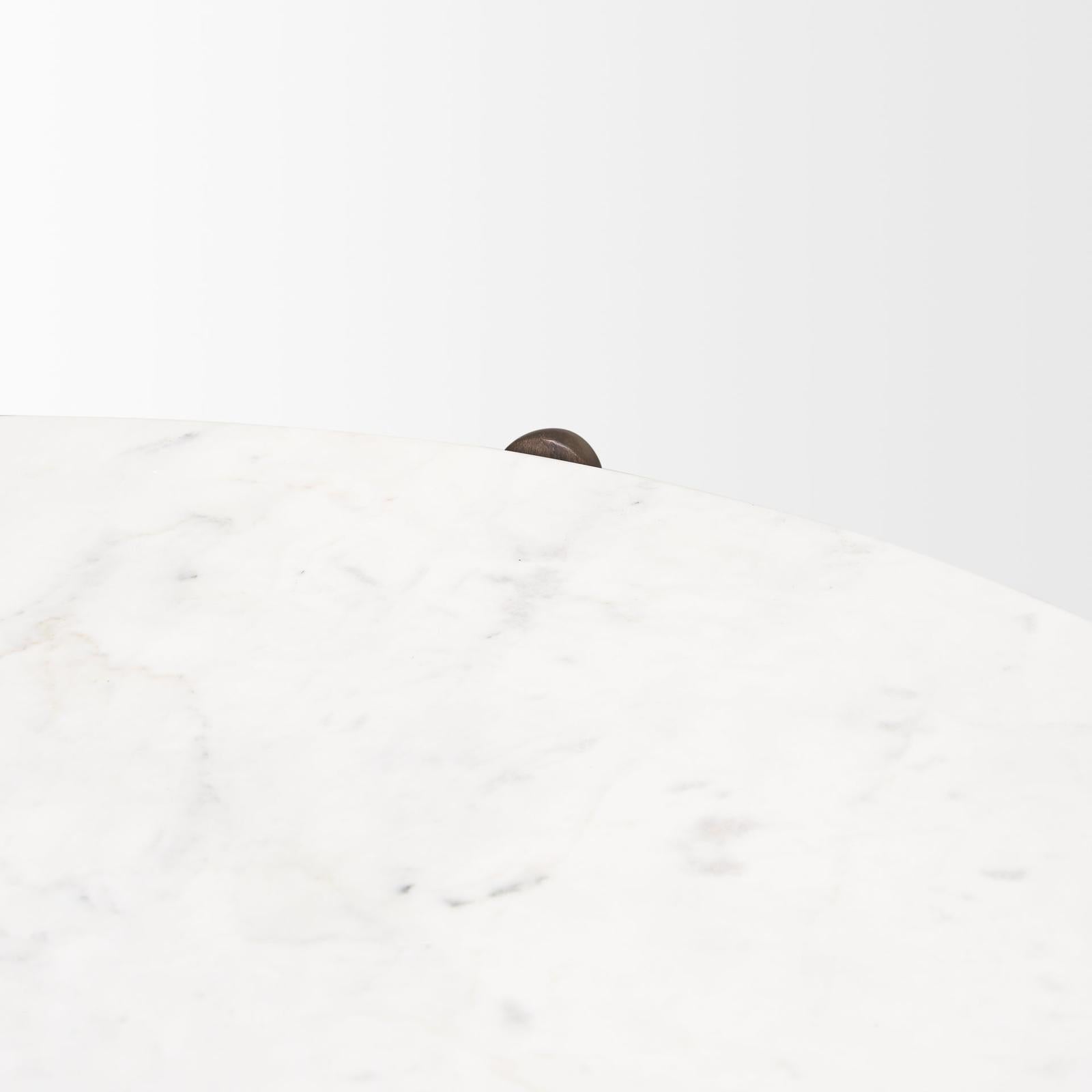 Mercana Rumer Dark Brown Wood w/ White Marble Coffee Table
