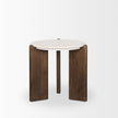 Mercana Rumer Dark Brown Wood w/ White Marble Side Table