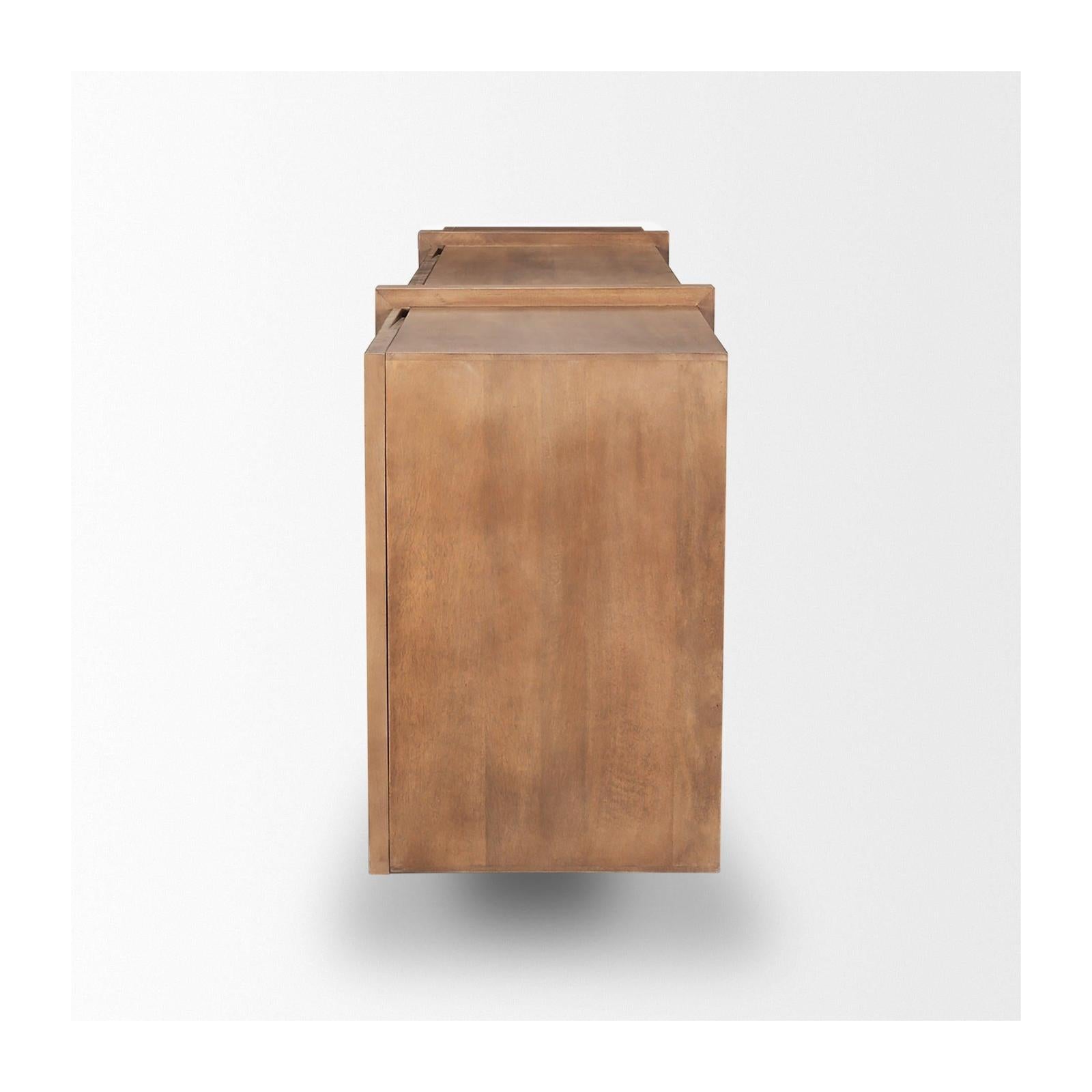 Mercana Eula Medium Brown Wood 4-Door Sideboard TOP
