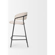 Mercana Carolyn Fabric & Matte Black Metal Counter Stool