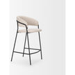 Mercana Carolyn Fabric & Matte Black Metal Counter Stool